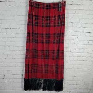Ronni Nicole Red and Black Plaid Skirt